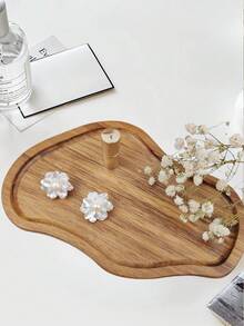1pc Wooden Peanut Shaped Tray, Small Bathroom Vanity Tray, Sink Tray, Kitchen Vanity Decorative Tray, Soap Dish - High Quality Wooden Tray, Suitable For Bathroom, Kitchen, Countertop, Toilet Tank, Halloween, Christmas And More Occasions