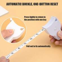 Portable Body Measuring Tape - PVC Double-Sided Scale Auto-Retract Tape For Bust/Waist/Hips - Random Color - View 3