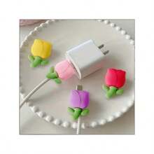 1 PC Silicone Flower Cable Protector - Decorative, Random Color Delivery Charger Protector Charger Case Phone Accessories