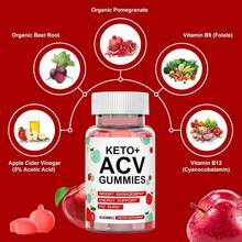 Keto ACV Gummies For Weight Loss, Apple Cider Vinegar Gummie For Rapid Fat Burning, Detox & Immune Support, Gluten-Free & Sugar-Free Gummies For Women & Men, 60 Count