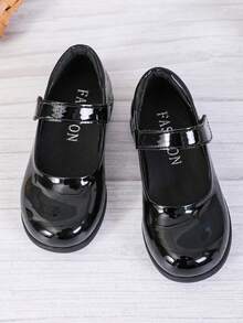 Girls' Black Patent Leather Mary Janes - Classic Buckle School Shoes--Girls' Beige Patent Leather Mary Janes - Bow & Hook - Loop, Fall Season Staple,Go Back To School; Black Shoes; Girls' School Shoes; Girls' Toddler Shoes; Children's Girls' Shoes; Girl's Shoes.