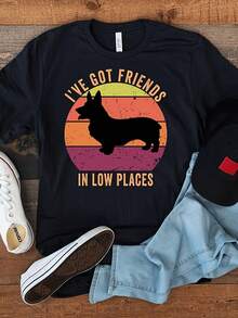 Corgi Shirt, Funny Gift For Corgi Lover, R Vintage Corgi, Corgi Mom, Pembroke Welsh Corgi, Corgi Dog , Cute Dog Shirt, Corgi Owner Gift220G Heavyweight Cotton T-Shirt For Women – Ladies Black Top – Camisas Para Mujer – Crafted From Thick, Breathable Pure Cotton For Lasting Comfort And Durability. Perfect For Work, Gym, Travel, Casual Outings, Outdoor Sports, And Layering In All Seasons. Great For School, Streetwear, Or Just Relaxing At Home. - màu đen - Xem 1