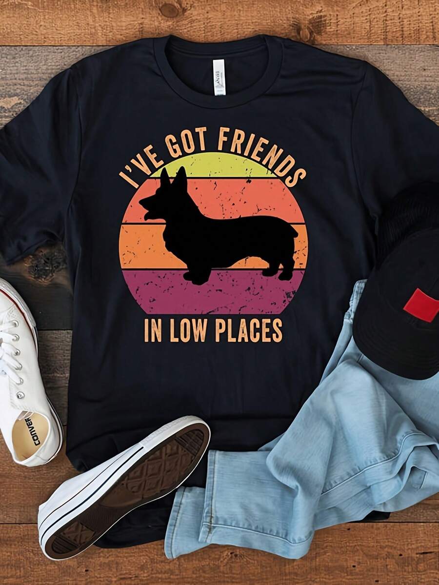 Corgi Shirt, Funny Gift For Corgi Lover, R Vintage Corgi, Corgi Mom, Pembroke Welsh Corgi, Corgi Dog , Cute Dog Shirt, Corgi Owner Gift220G Heavyweight Cotton T-Shirt For Women – Ladies Black Top – Camisas Para Mujer – Crafted From Thick, Breathable Pure Cotton For Lasting Comfort And Durability. Perfect For Work, Gym, Travel, Casual Outings, Outdoor Sports, And Layering In All Seasons. Great For School, Streetwear, Or Just Relaxing At Home. - màu đen - Xem 1