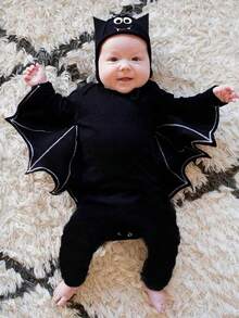 2pcs/Set Baby/Toddler/Halloween/Children Long Sleeve Rompers - Black - View 1