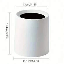 Double Layer Extra Large Round Trash Can, Nordic Style Minimalist Design For Living Room, Bedroom, Kitchen, Bathroom, Office, Creative Round Waste Paper Basket, High Capacity, High-End, Stylish Garbage Bin, Desk Trash Can, Suitable For Living Room, Bedroom, Kitchen, Bathroom, Office (Matching Desktop Trash Can Also Available, Suitable For Vanity, Office Desk, Dining Table, Coffee Table, Etc.) - White - View 3