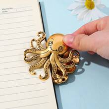 Semne de carte metalice vintage cu caracatiță, design 3D cu tentacule, clipsabile robuste, potrivite pentru lectură cu tematică oceanică și colecții artistice, puțină fericire pentru șoarecii de bibliotecă și iubitorii de caracatiță pentru a decora paginile cărții