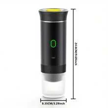 Portable Espresso Machine, 3-In-1 Design Compatible With Coffee Powder & Capsules, 60ml Gold Capacity, Self-Heating, Cold & Hot Dual Mode, Type-C Fast Charging (2500mAh Lithium Battery), Can Make 25 Cups Of Cold/Hot Water, Long Battery Life, Suitable For RV, Hiking And Office