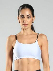 FITNESS DOUBLE-SIDED Fitness Top With High Support - 淺藍色 - 查看 3