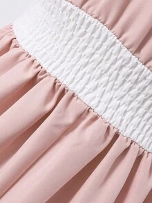 Girls' Sailor Collar Bowknot Sweet School Style Long Dress, Spring/Autumn