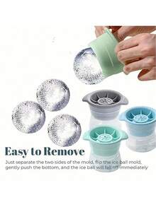 Silikon Eishockey Form, 3D Whiskey Eishockey Maschine, leicht zu entformende Konstruktion, kugelförmiger Eiswürfelbereiter, Durchmesser 10,9 cm, Küchen- und Bar-Zubehör für gekühlte Getränke