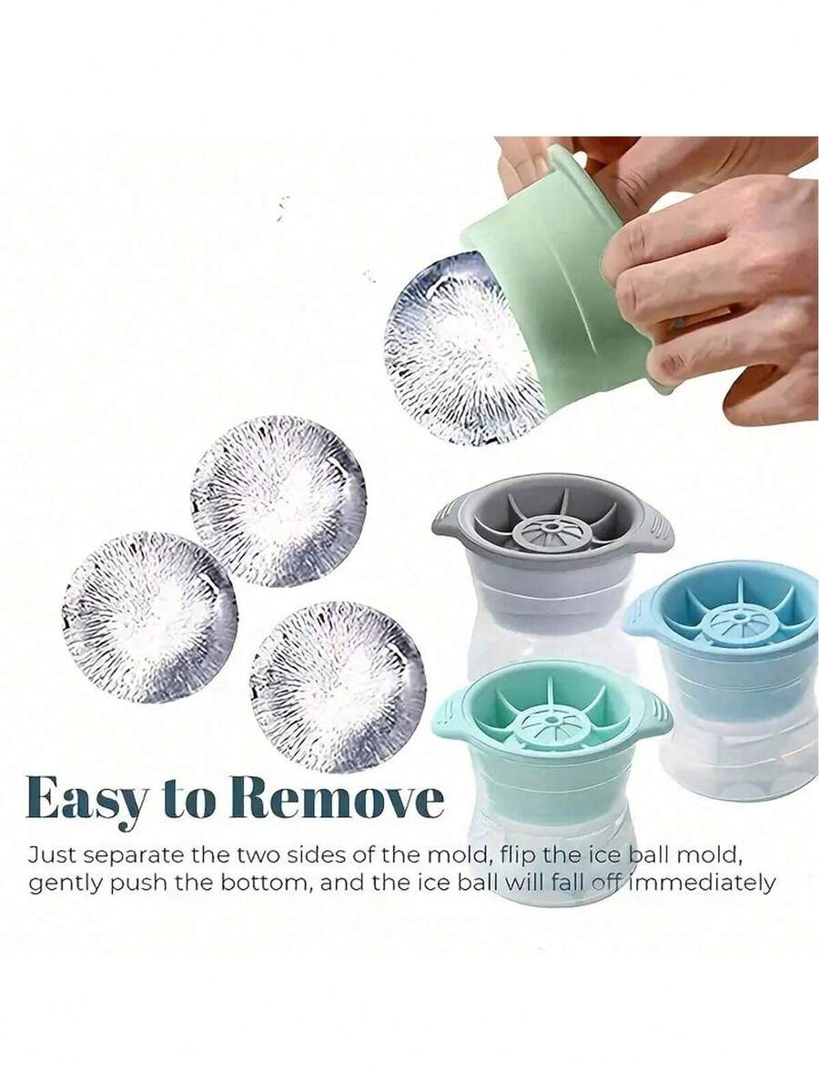 Silikon Eishockey Form, 3D Whiskey Eishockey Maschine, leicht zu entformende Konstruktion, kugelförmiger Eiswürfelbereiter, Durchmesser 10,9 cm, Küchen- und Bar-Zubehör für gekühlte Getränke