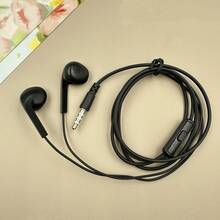 黑/白/紅/藍色新款皮革線控半入耳式有線耳機，內建麥克風，高清晰度通話，適用於手機、平板、遊戲機和其他3.5mm接口設備 - 彩色 - 查看 5