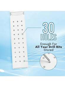 1pc 30-Hole Nail Drill Bit Holder, Dustproof Nail Salon Organizer With Storage Display Box, Manicure Tool Case, Suitable For Acrylic Nail Drill Bits (Drill Bits Not Included, Multi-Color),Makeup Bag,Travel Essential - Multicolor - View 9