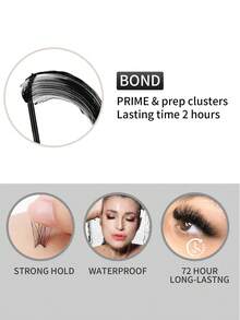 1pc Professional Eyelash Glue For False Lashes And Sealant Waterproof Clump Lash Glue 6ml, Strong Hold Long Lasting72 Hours Individual Lash Glue, Gentle Non-Irritating Latex Free Formaldehyde Free, For Home Use Black Clump Lash Glue Clear Lash Sealant 2 In 1 DIY False Eyelash Kit For Home Use - 黑色 - 查看 4