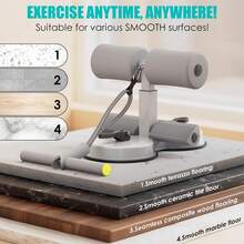 1 pezzo di trainer per addominali con fascia elastica, trainer per addominali, attrezzatura fitness per addominali pratica, regolabile su più livelli, yoga pilates, allenamento addominali, dotato di 2 potenti ventose per l'allenamento dei muscoli addominali e della forza delle gambe, adatto per uso domestico, in ufficio o in palestra - Multicolore - Visualizzare 7