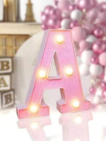 قطعة واحدة من إضاءة الحرف الوردي اللامع بالليد، إضاءة ليلية للأحرف الإنجليزية والأرقام، تعمل بالبطارية، إضاءة دافئة، لديكور المنزل، ديكور الحائط، ديكور المطبخ، ديكور غرفة الألعاب، ديكور الحفلات، حفلة عيد الميلاد، ديكور خارجي، ديكور الزفاف، غرفة النوم، غرفة الدراسة، حفلة التخرج، ديكور التخييم