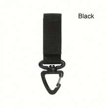 1pc Gear Clip Nylon Key Ring Holder Outdoor Hiking Hook Buckle - Black - View 3