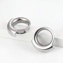 2pcs 316L Stainless Steel Semi-Circle Ear Plugs, Ear Gauges, Earrings, Piercing Jewelry, Low Allergy, Unisex - Multicolor - View 29