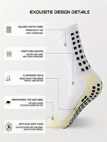 6pcs Men's High-Performance Outdoor Sports Socks With Improved Traction, Moisture-Wicking Fabric, Suitable For Football, Basketball And Running - Multicolor - View 4