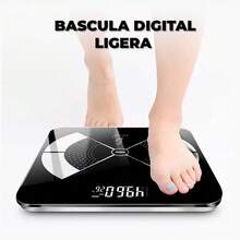 Báscula Digital Inteligente Peso Corporal hasta 180kg Báscula Electrónica Smart Body Fat Scale Conexión App Precisión para Salud Gimnasio Casa Vidrio Templado - Negro - Ver 5