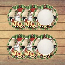 2 buc/4 buc/6 buc suporturi de pahare din silicon cu model Moș Crăciun, decor pentru casă, cadou de Crăciun, decorațiuni de Crăciun, potrivite pentru masă, cafenea, toate anotimpurile, covorașe lavabile, decor pentru cameră, suporturi, covorașe de scurgere, covorașe pentru masă de bucătărie, decor pentru petreceri de interior și exterior, decor pentru casă, cadou ideal