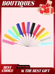 مشط ذيل مخروطي احترافي من قطعة واحدة إلى 7 قطع، مشط ذيل الفأر، مشط فرق الشعر، مشط ذيل من الفولاذ المقاوم للصدأ، مشط شعر مضاد للكهرباء الساكنة، مشط ضفيرة، مشط أسنان ناعمة لذيل الفأر، مشط تسليط الضوء، مشط متعدد الوظائف مناسب للشعر العادي