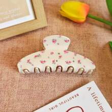 1PC Blueberry Printed Rectangular Hair Clip - Retro Plant Design Acrylic Anti-Slip Women's Hair Accessory, Perfect For Daily Wear, Picnics And Bridal Hairstyles And Hair Accessories Hair Claws Claw Clips Hair Clips Hair Jaw Clip Hair Clamps Hair Clutch Hair Catcher Clip Fall Winter For Vacation Outfits Woman