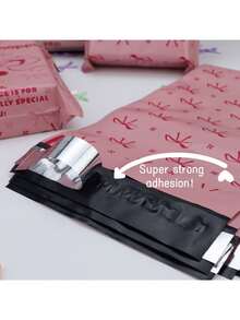 20个粉色蝴蝶结防水邮寄袋，适用于办公室、学生、返校服装包装 - 粉紅色櫻桃 - 查看 3