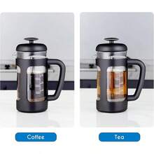 Cafetera de prensa francesa con vidrio de borosilicato, mango de agarre suave, 1000ml, negro - Negro - Ver 11