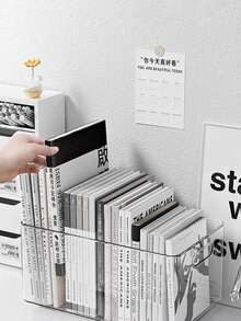 1pc Transparent Desktop Storage Display Box, Suitable For Storing Student Stationery, Snacks, Fruits, Toys, Cosmetics, Beauty Tools, Books, And Other Small Items In Home, Living Room, Kitchen, Cabinet, Drawer-Style Rectangular Multi-Purpose Storage Box