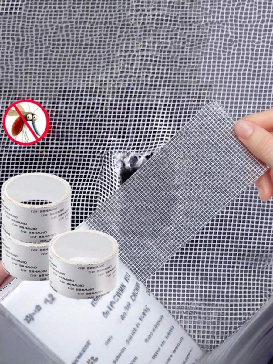 1 Buah Kit Pita Perekat Tahan Air untuk Perbaikan Jaring Anti Nyamuk dengan Daya Rekat Kuat untuk Jendela, Pintu & Jaring Asrama – Pita Perekat untuk Memperbaiki Sobekan, Lubang & Kerusakan Jaring Anti Serangga dengan Mudah – Solusi Perbaikan Jaring Jendela/Pintu dengan Perekat Mandiri - MultiWarna - View 1