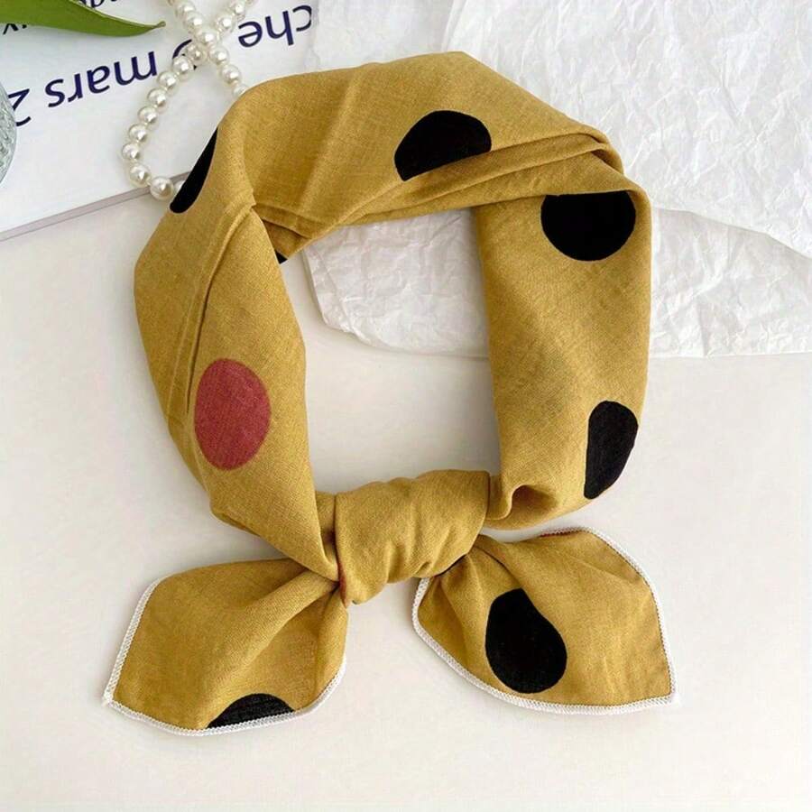 Cotton And Linen Small Square Scarf Women's New Small Fresh Floral ...