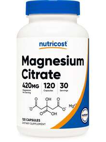 Nutricost Magnesium Citrate 420mg, 120 Veggie Capsules - 30 Servings, Gluten Free, Non-GMO Supplement | Magnesium Citrate, Mineral Supplement, High Absorption, Non-GMO, Gluten Free, Lab Tested, Premium Quality - 其他 - 查看 1