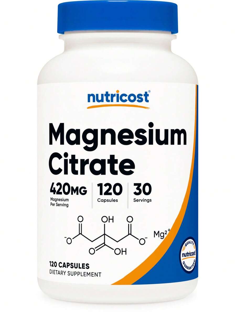 Nutricost Magnesium Citrate 420mg, 120 Veggie Capsules - 30 Servings, Gluten Free, Non-GMO Supplement | Magnesium Citrate, Mineral Supplement, High Absorption, Non-GMO, Gluten Free, Lab Tested, Premium Quality - 其他 - 查看 1