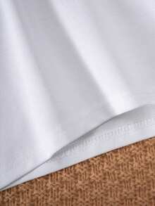 Boys' Classic Simple Solid White Long Sleeve Polo Shirt, Suitable For Casual, Holiday Wear, Can Be Paired With Various Jackets - White - View 8