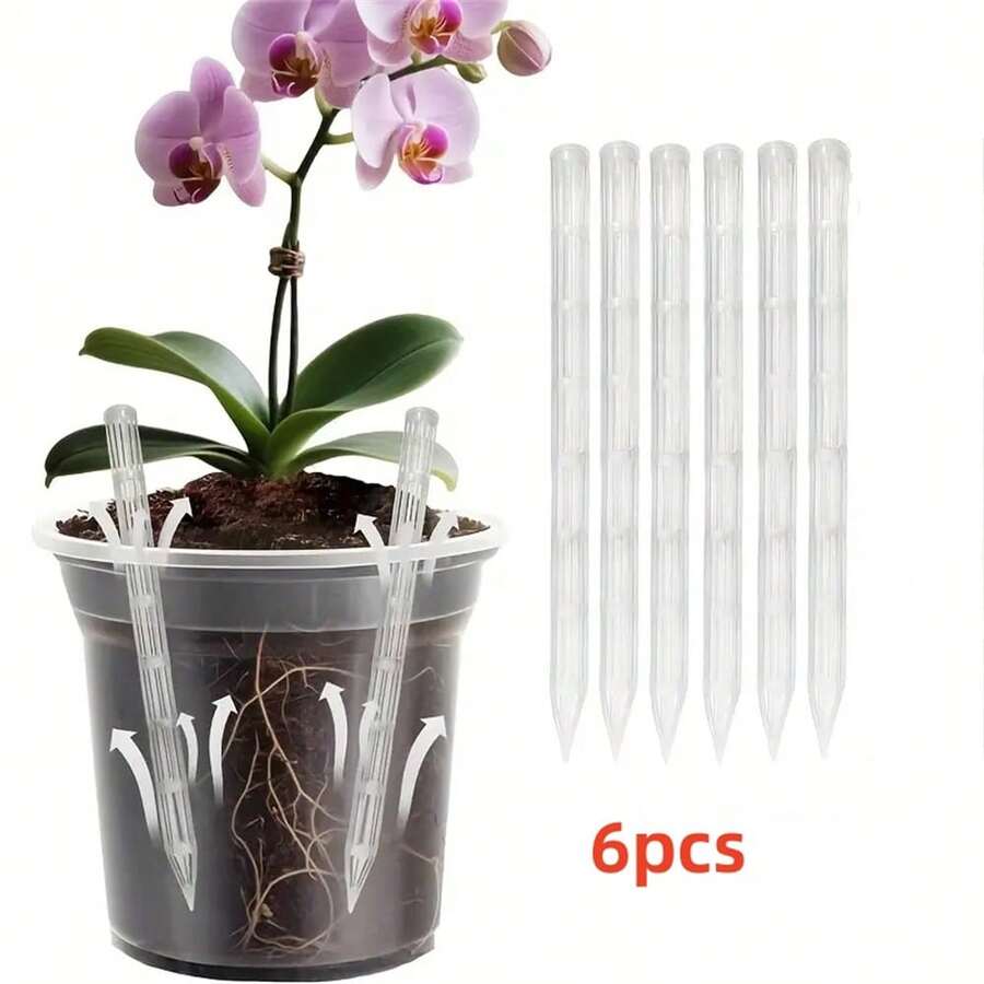 3 件/6 件塑料植物通风管 - 根部曝气管可促进根部呼吸，防止腐烂和堵塞，透明排水管可促进植物健康生长，适用于花园和室内盆栽植物 - 白色 - 查看 1