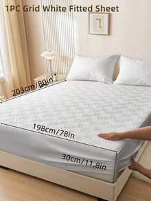 1pc Fitted Sheet, Bedding, Bed Sheet, Waterproof  Fitted Sheet, Skin-Friendly Mattress Cover, Soft And Comfortable Bedding For Bedroom, Room Decor, Halloween Decor, Christmas Decoration, 11.8 Inch Deep Pocket Cooling Breathable Quilted Fitted Sheet For All Seasons, For Single, Twin, Full, Queen And King Size, Solid Color Mattress Protective Cover, Dustproof, Comfortable And Machine Washable - 彩色 - 查看 47