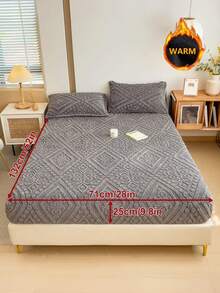 1pc Taffeta Fitted Sheet, Bedding, Bed Cover, Bed Sheet, Mattress Cover, Solid Color Fitted Sheet, Multiple Colors Available, Cozy And Warm Mattress Protector, Simple Style Home Textile, Soft And Anti-Pilling Bed Cover, Skin-Friendly Bed Sheet, Pillow And Pillowcase Not Included, European-Style Pattern, Home Decoration