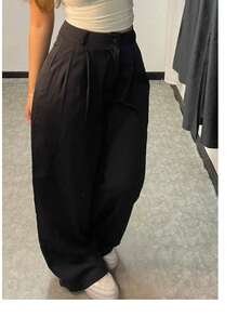 Wide Leg Tailored Pantolon Pants - 黑色 - 查看 2