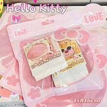 Sanrio Zestaw różowych, samozamykających się torebek Hello Kitty na ciasteczka/przekąski/słodycze/biżuterię/prezenty, pyłoszczelnych i hermetycznych | Urocze, kreskówkowe torebki na prezenty, torebki kosmetyczne, różowe | Idealne na prezenty, pamiątki, pikniki, powrót do szkoły, Walentynki