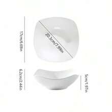2/4/6/8/10pcs Plastic Bowl Set, Suitable For Fruit Salad, Sauce, Dessert, Etc. - White - View 2