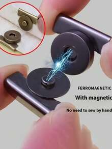 Set nasturi magnetici cu capsă, design detașabil, cleme invizibile potrivite pentru genți și haine, culori multiple: argintiu/auriu/negru/bronz