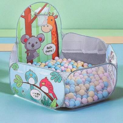 Tienda plegable para niños con diseño de animales y árboles, piscina de pelotas hexagonal, área de juego de batalla de pelotas, aro de baloncesto, actividad y campamento interior y exterior, juguetes de viaje (pelotas no incluidas), juguetes para bebés, tienda para niños de 3 a 12 años, piscina de pelotas para bebés, tienda de campaña, tienda de trampolín, tienda, tienda para niños, tienda dedicada para niños, adecuada para niños y niñas, regalo de cumpleaños