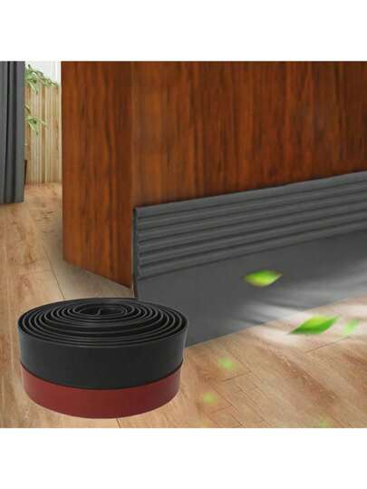1m 35mm Single Layer Door Bottom Seal Strip, Wooden Door Sliding Window Insulation Adhesive Seal Strip, Soundproof Windproof For Door Gaps Under 20mm