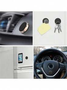 1 pieza Soporte magnético universal redondo para teléfono de coche, con tecnología de absorción magnética fuerte para sujetar firmemente tu teléfono incluso en caminos con baches. Fácil instalación pegando la almohadilla en el salpicadero u otras superficies, proporcionando una portabilidad conveniente para tu experiencia de conducción.