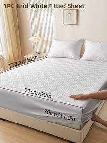 1pc Fitted Sheet, Bedding, Bed Sheet, Waterproof  Fitted Sheet, Skin-Friendly Mattress Cover, Soft And Comfortable Bedding For Bedroom, Room Decor, Halloween Decor, Christmas Decoration, 11.8 Inch Deep Pocket Cooling Breathable Quilted Fitted Sheet For All Seasons, For Single, Twin, Full, Queen And King Size, Solid Color Mattress Protective Cover, Dustproof, Comfortable And Machine Washable - 彩色 - 查看 26