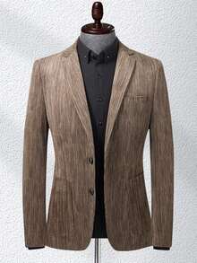 Men's New Business Formal Suit, Stylish And Minimalist Design Dress Jacket - Brown - View 1