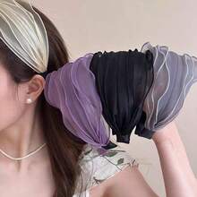 1件装女士优雅发箍，颜色可选薰衣草色、香槟色、黑色、浅灰色、浅粉色、拿铁色，宽檐刘海发饰，女士发带，秋季穿搭，发箍，化妆发箍，头饰，美妆家居发饰 - 彩色 - 查看 9