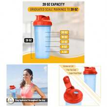- Shaker Bottles Protein Mixes, 28 Oz, Shaker Bottle With Wire Whisk Ball, Protein Shaker Bottle, Shaker Cup, Protein Shaker, Protein Shake Bottle, Bottle Shaker, Shake Bottle - 1 Pack + Blue with Orange Top - View 2