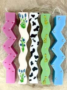 مجموعة من قالبين سيليكون لصنع شمع بشكل موجة ثلاثية الأبعاد وشريطي، قالب حقن شمع موجي يدوي غير منتظم، ديكور منزلي وزينة طاولة - أبيض - مشاهدة 9